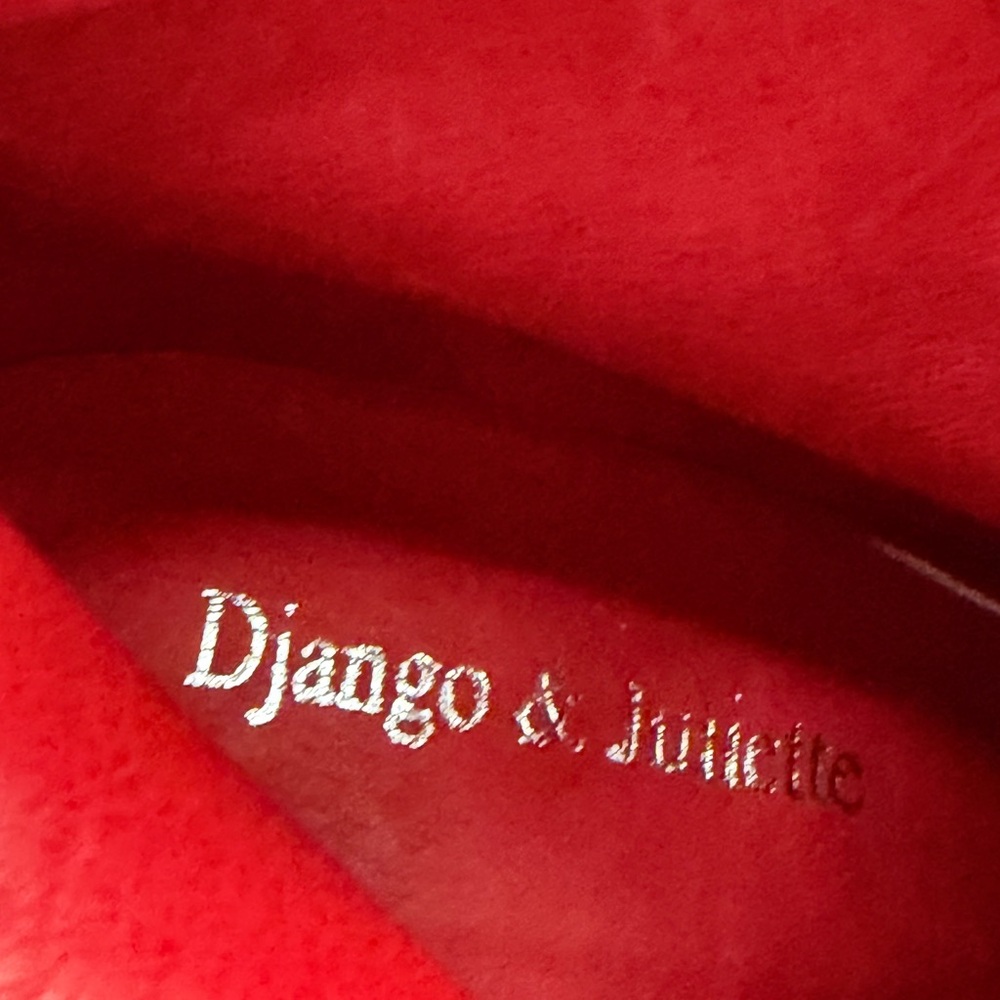 Django & Juliette Marzena Buckled Red Patent Leather Ankle Boots - Picture 12 of 16